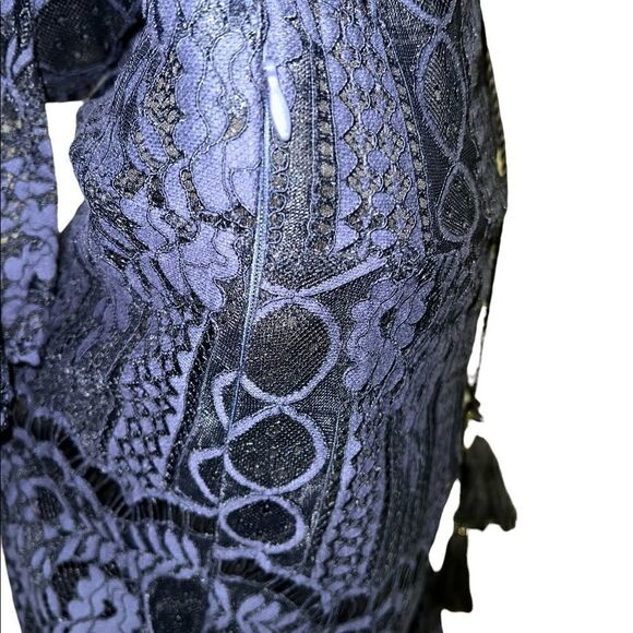 Ellos
lace navy sheath dress bell sleeve evening ware cocktail maxi career SZ 10 - Picture 7 of 11